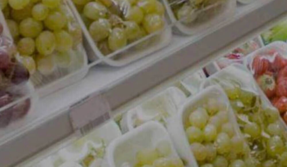 grapes in shrink wrap