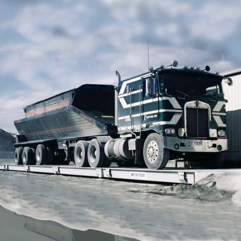 dump truck on a truck scale